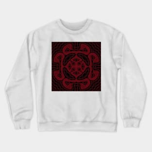 Maroon on Black Checkerboard Pattern Crewneck Sweatshirt